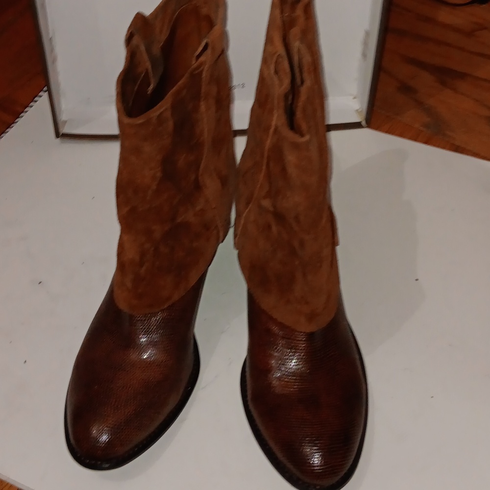 Frano sarto brown heeled boot